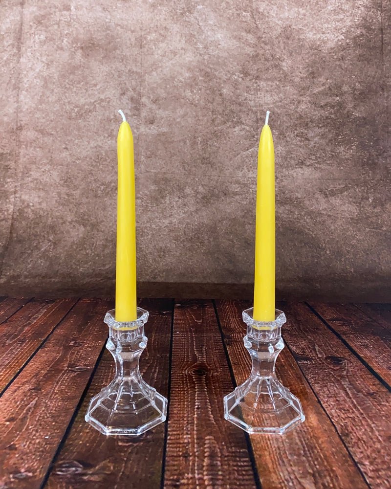 Bulk 300 Pack - Natural 100% Beeswax 8" Taper Candles, Honey Scent, Non-Drip