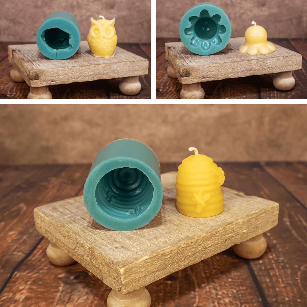 Mini Candle Molds Collection – assorted mini beeswax mold designs