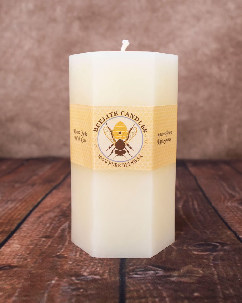 Hexagon Pillar Candles Ivory 3x6
