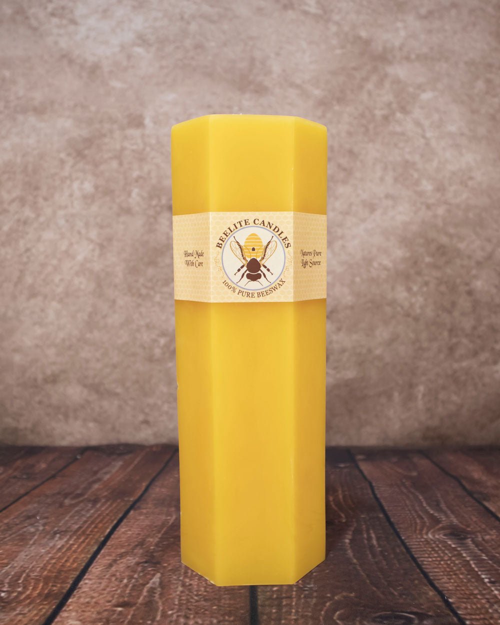 Hexagon Pillar Candles Natural Beeswax 3x9