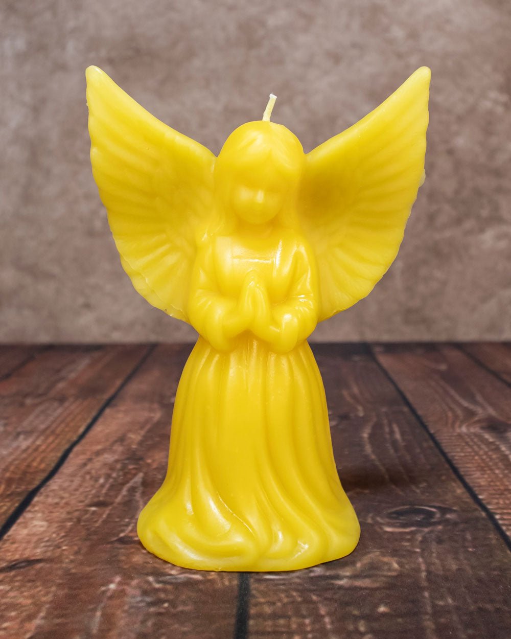 Beeswax angel candle made from Guardian Angel Mold