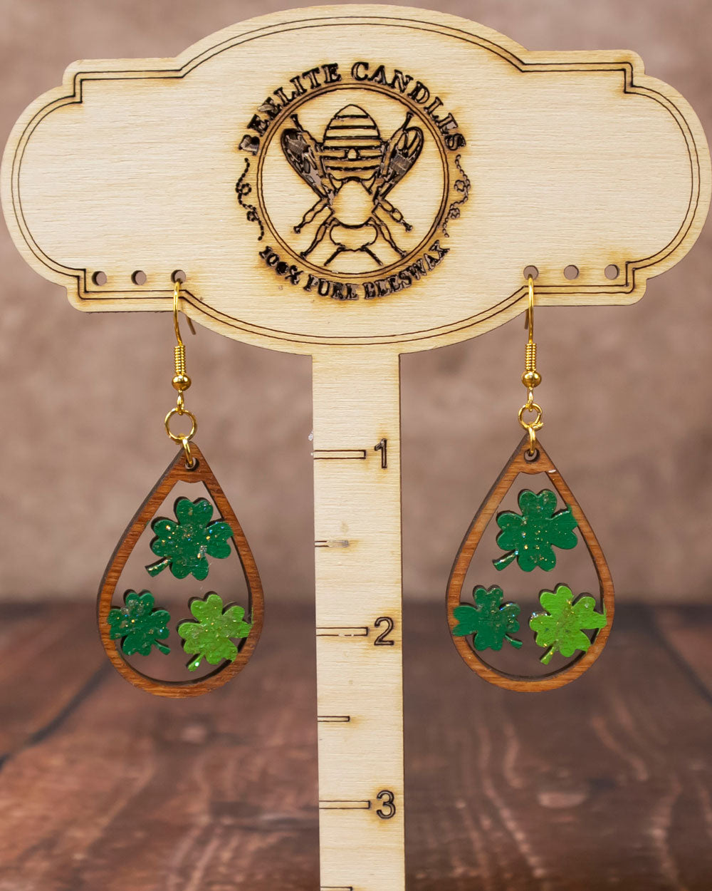 Clover Wooden Earrings