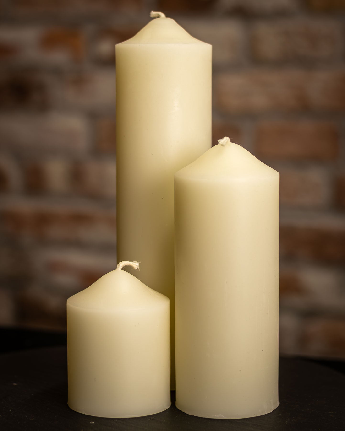 Dome Top Pillars 2½ inch diameter 100% Pure Beeswax
