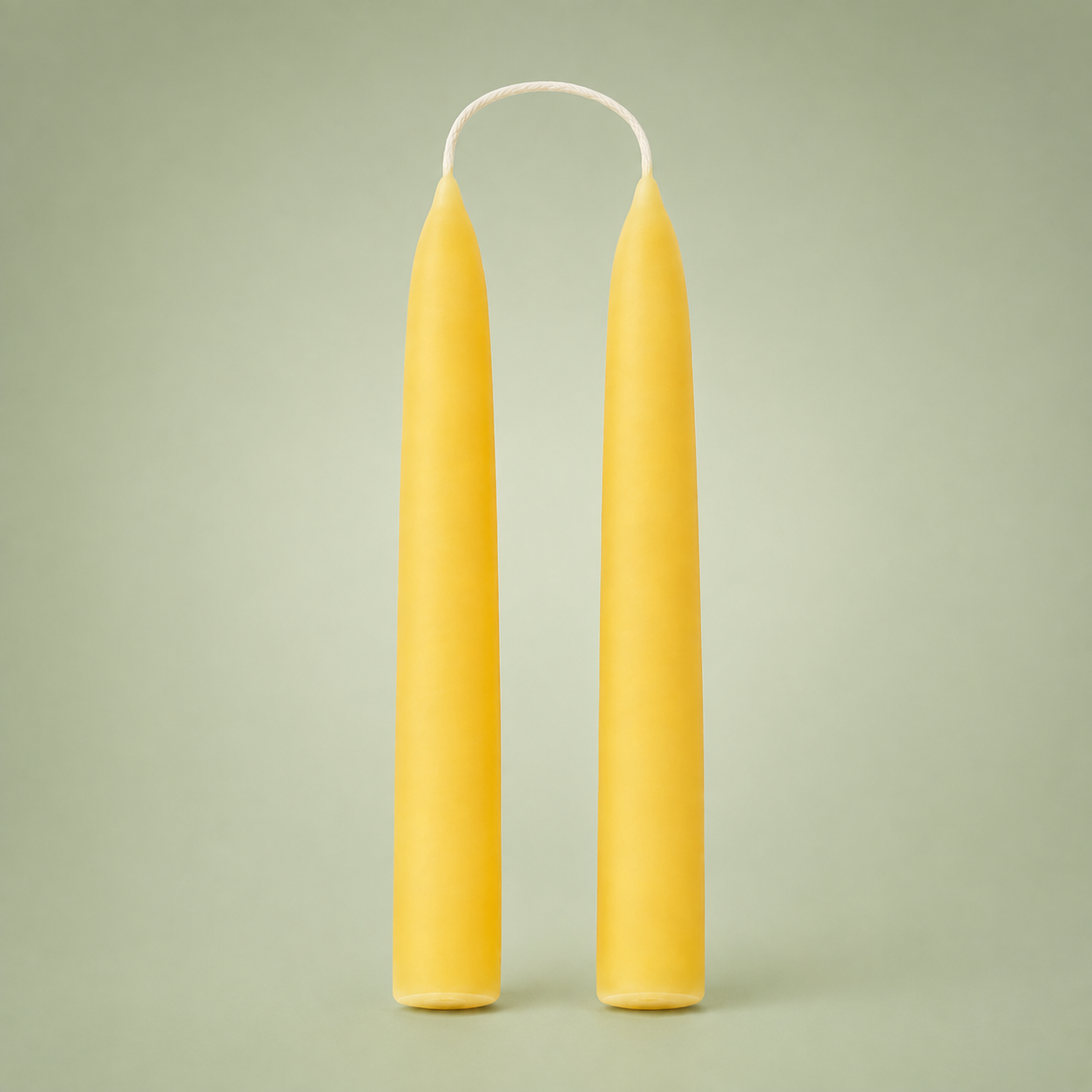 6" Hand-Dipped Beeswax Taper Candles | Classic Pair