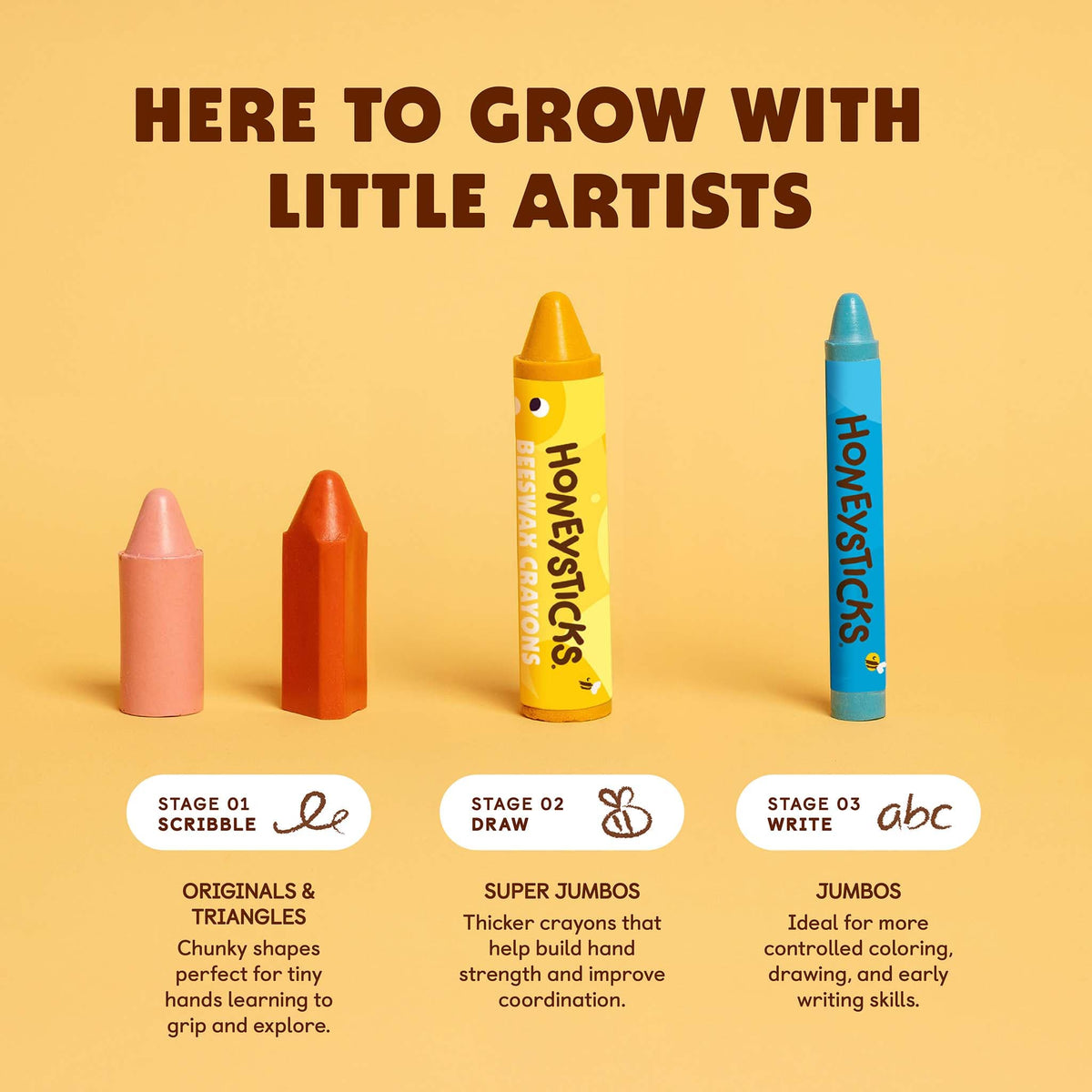 Honeysticks Beeswax Crayons Super Jumbos 7pk