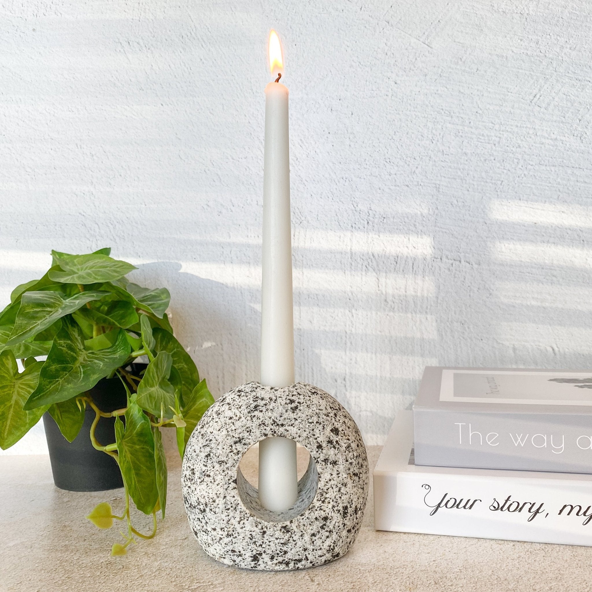Silhouette Stone Candleholder