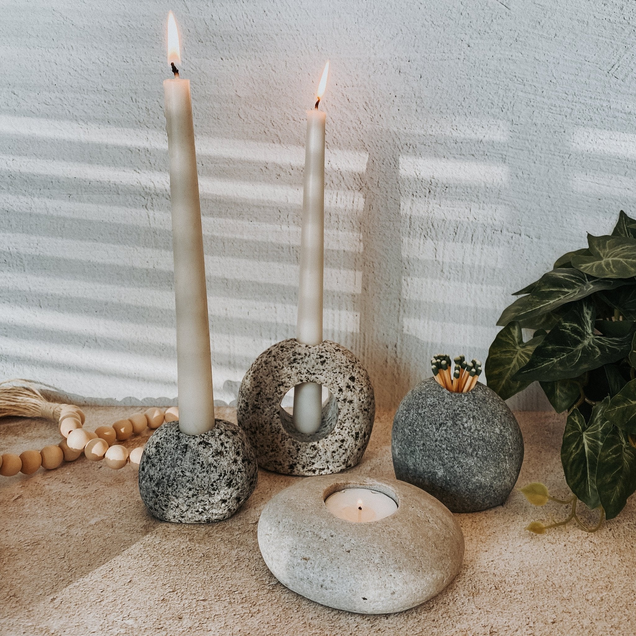 Silhouette Stone Candleholder