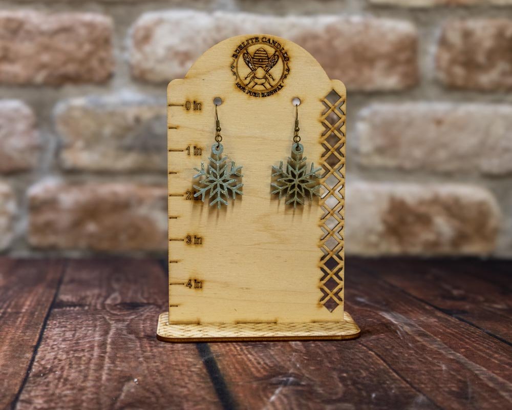Christmas Earrings, Hand-Painted Wooden Designs - Beelite Candles