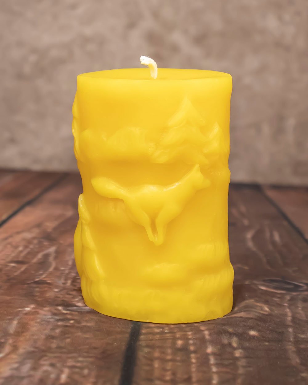 Beeswax Fox Pillar Candle