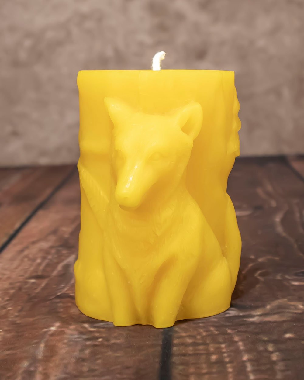 Beeswax Fox Pillar Candle