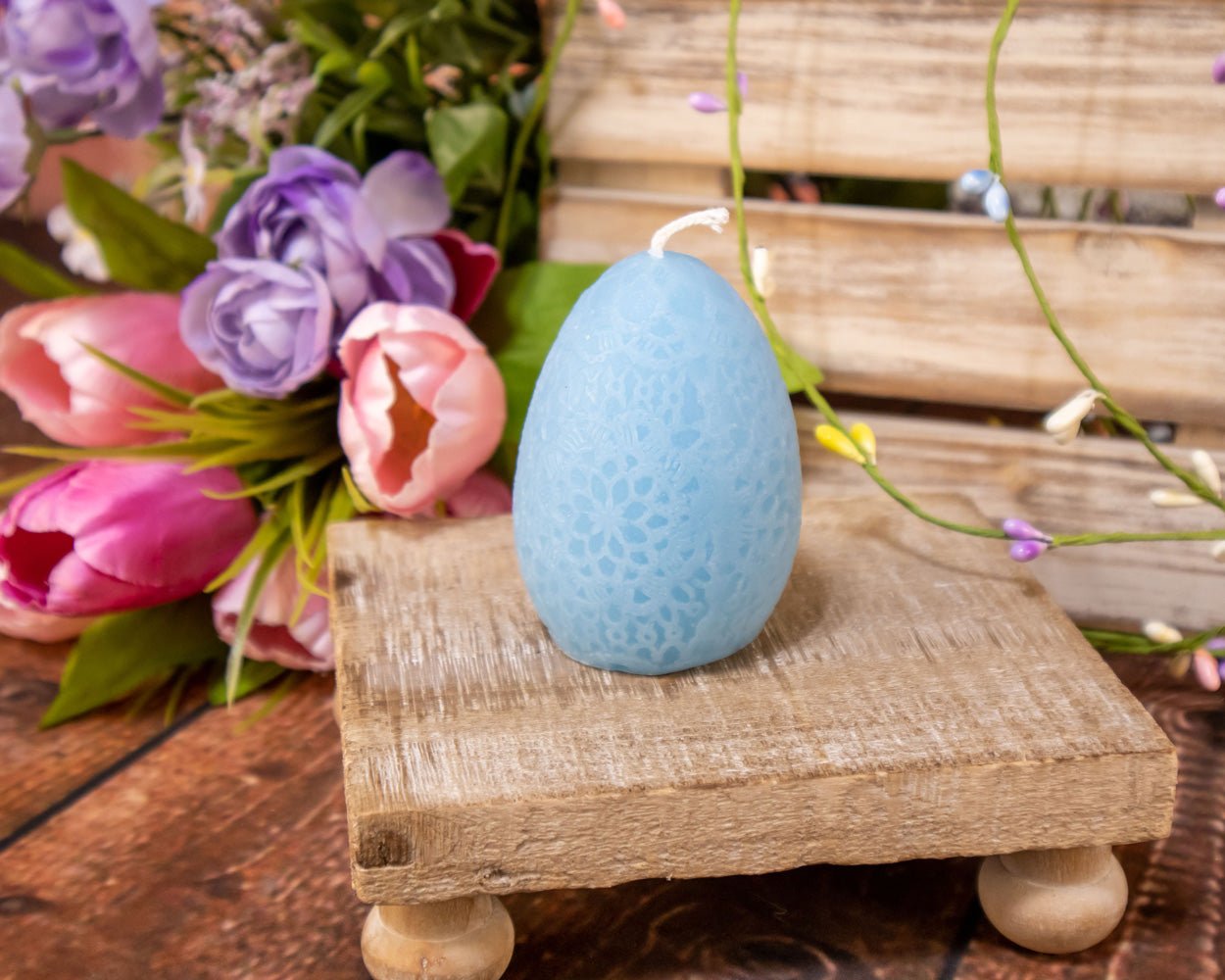 Beeswax Easter Egg Candle – Crochet Texture