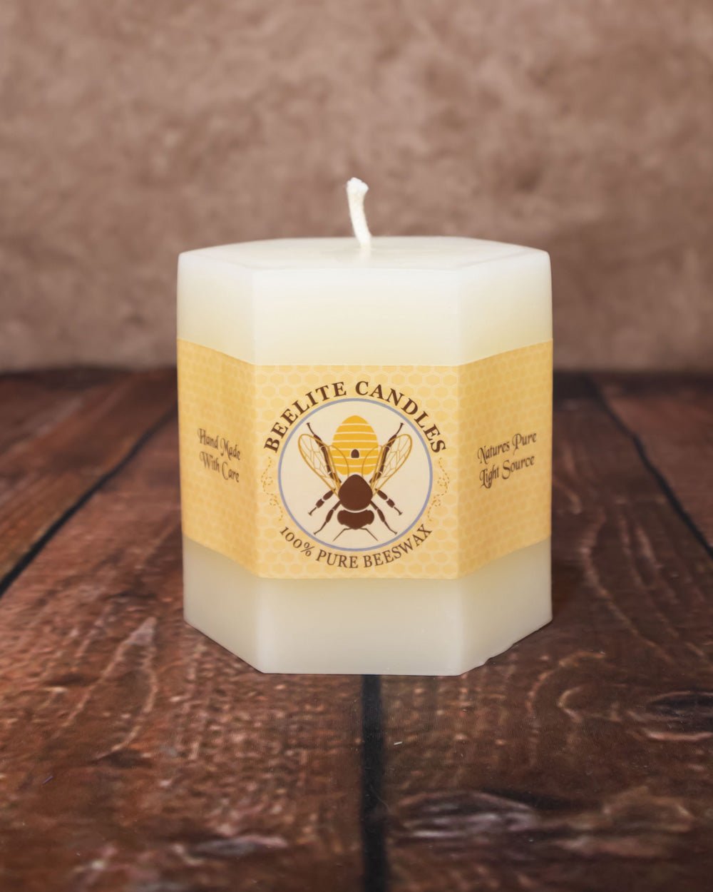 Hexagon Pillar Candles Ivory 3x3