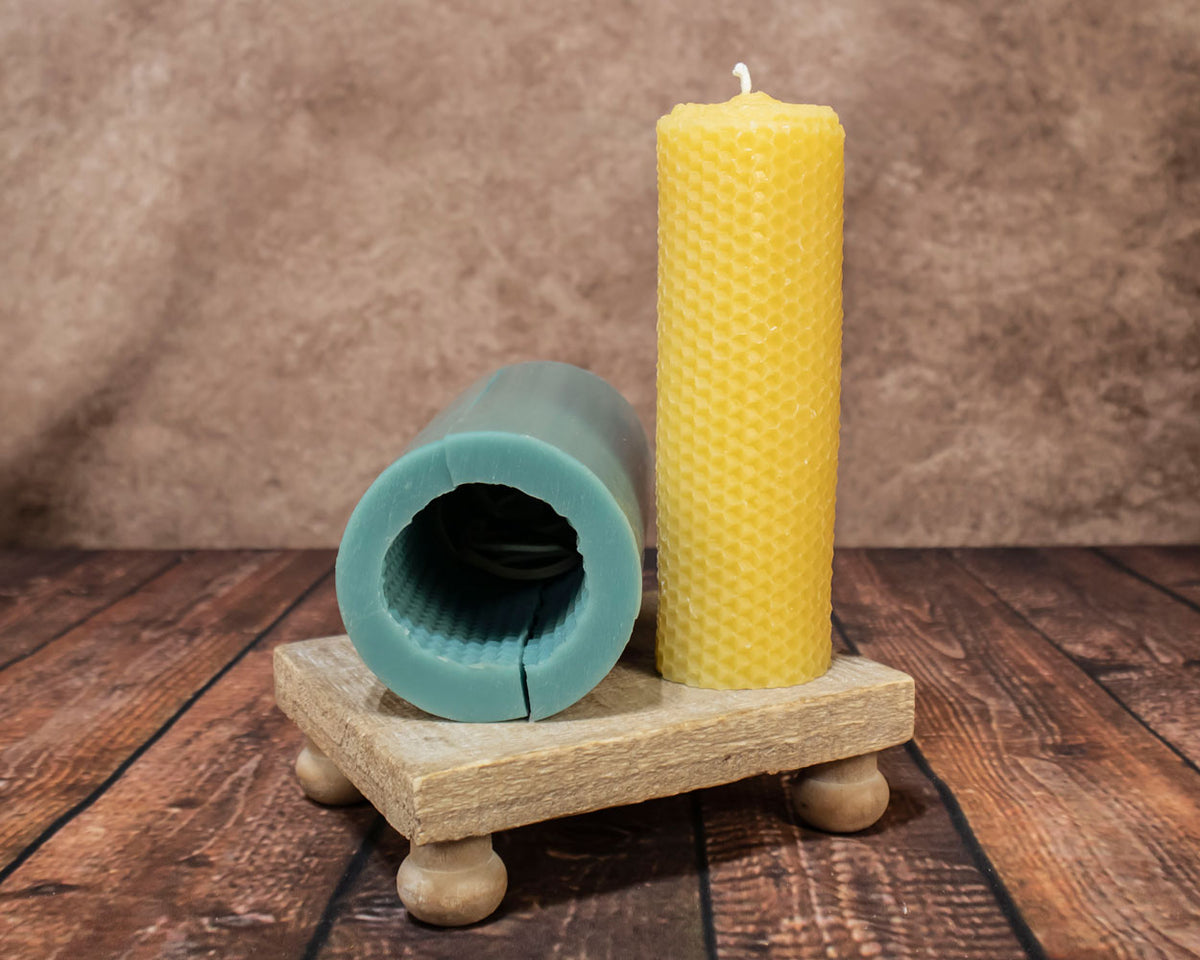 2x6 Honeycomb Pillar Urethane Rubber Candle Mold