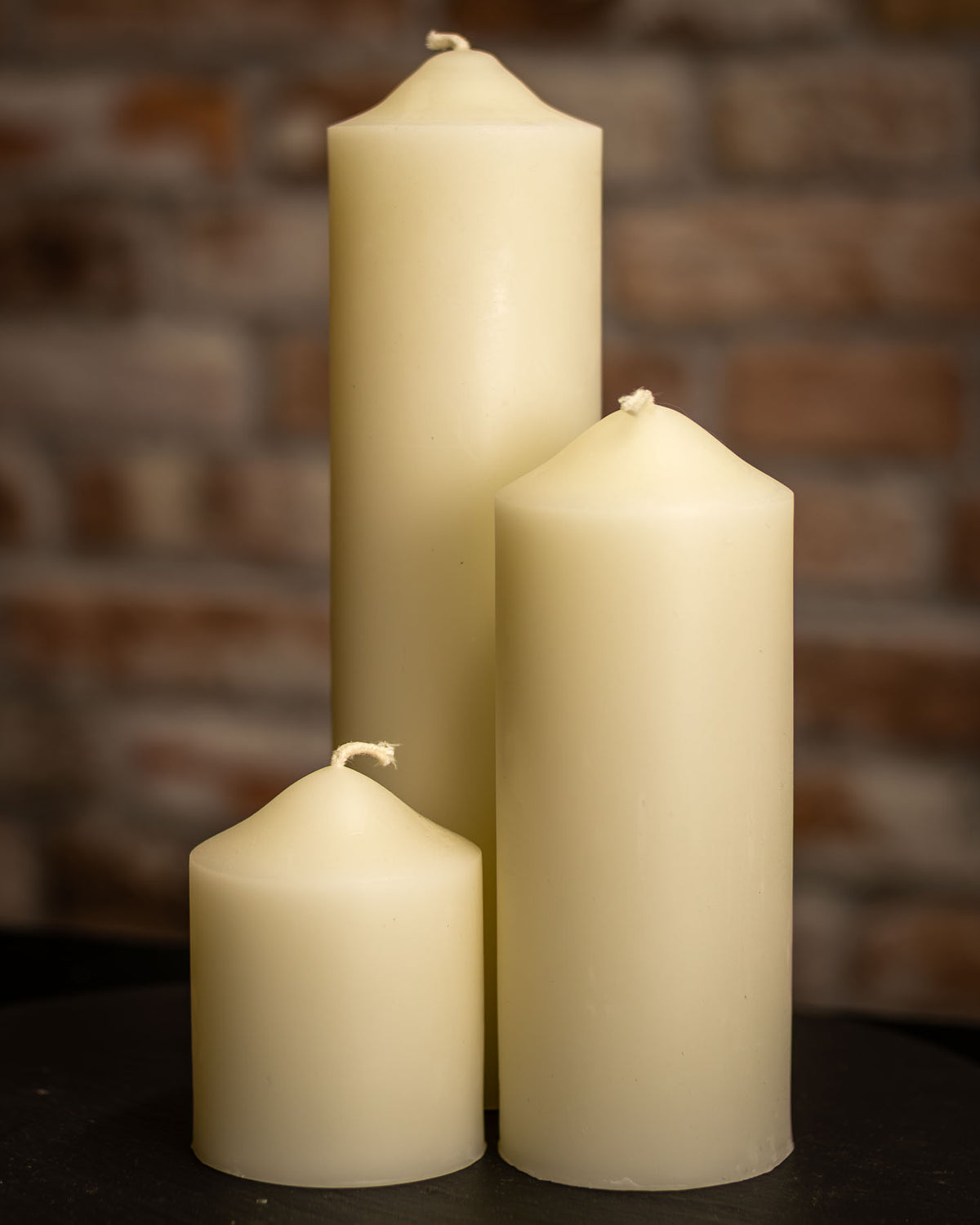 Dome Top Pillars 2½ inch diameter 100% Pure Beeswax