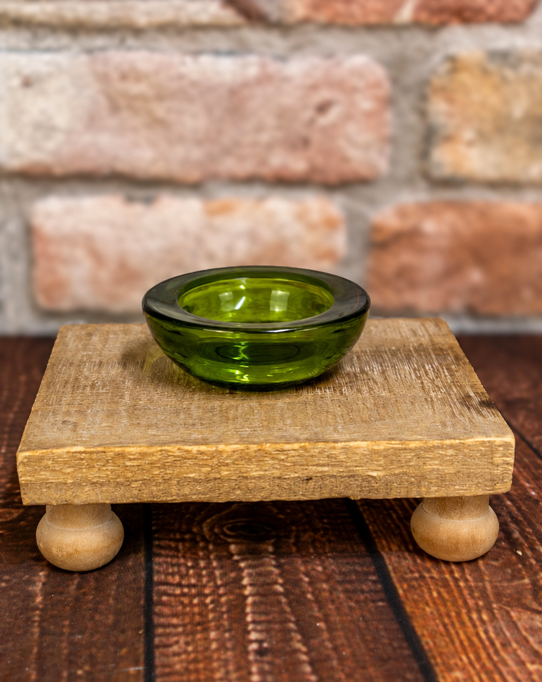 Green Glass Tealight Candle Holder