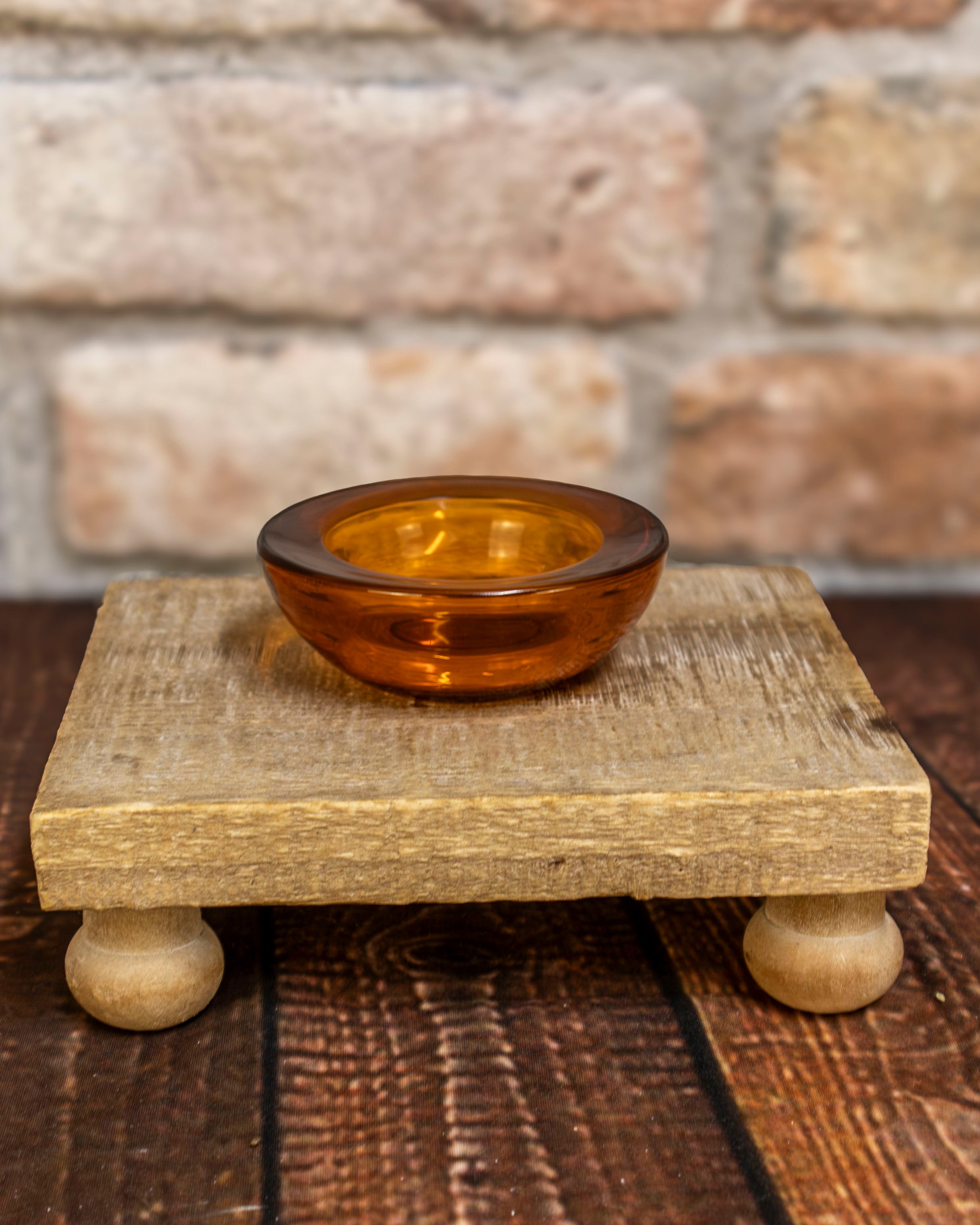 Amber Glass Tealight Holder