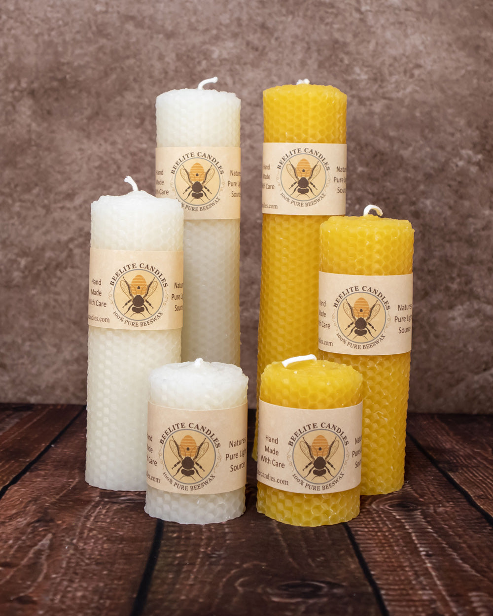 Pure Beeswax Solid Honeycomb Pillar Candles