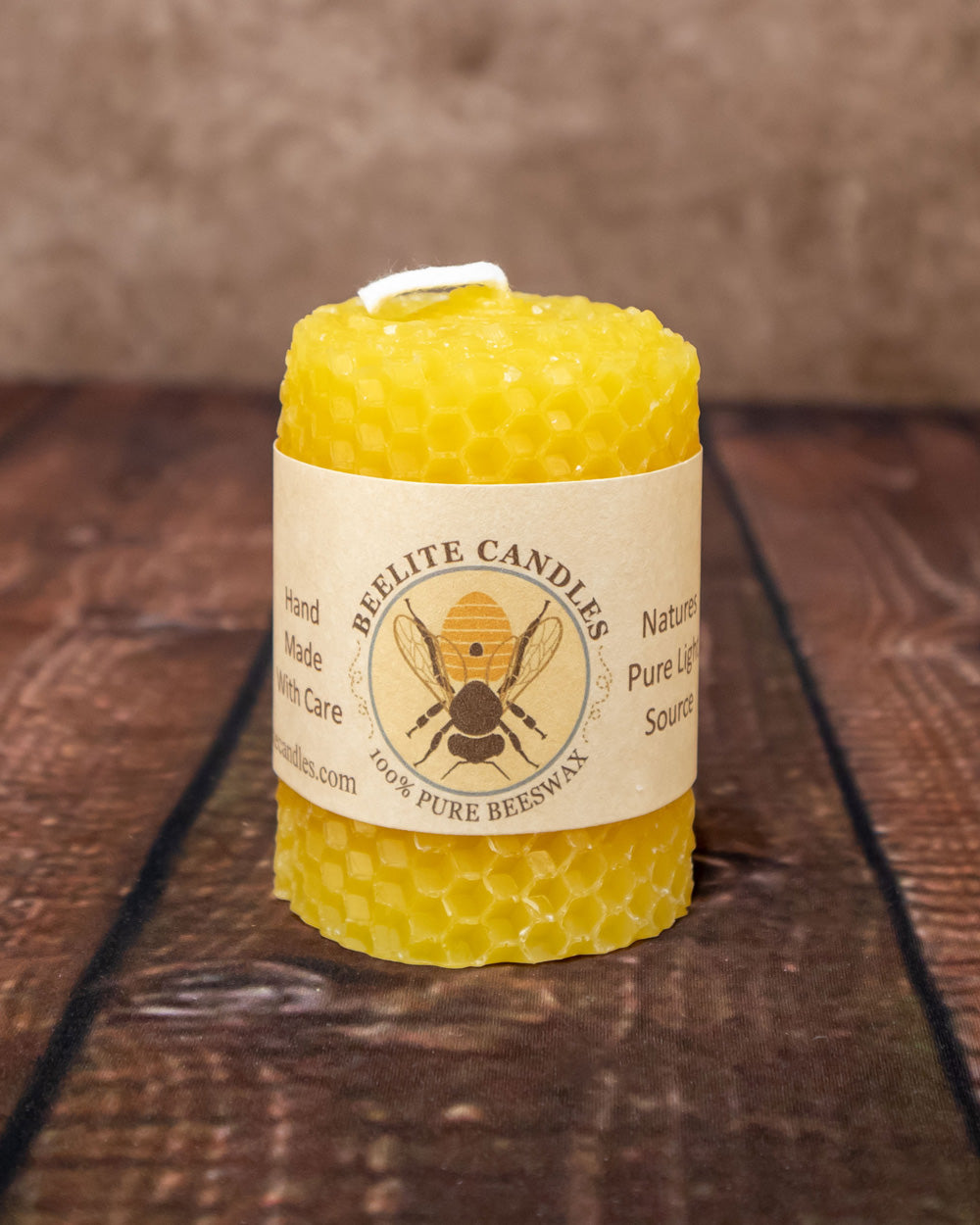 2 inch diameter pure USA beeswax Honeycomb Pillar