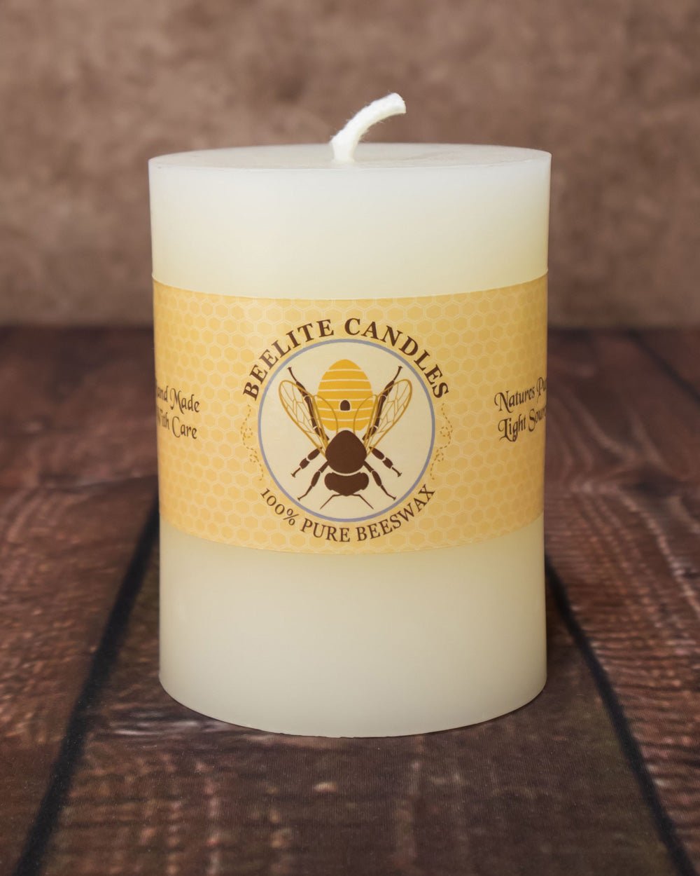 Smooth 100% Pure Beeswax Pillar 3inch by 4inch