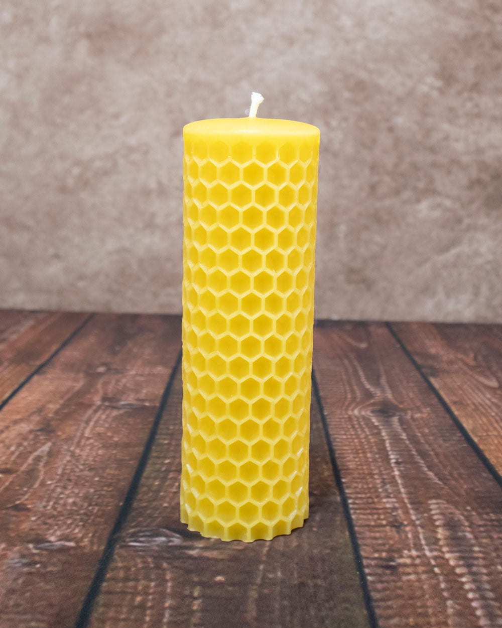 Bee cell pillar candle - Pure natural USA beeswax