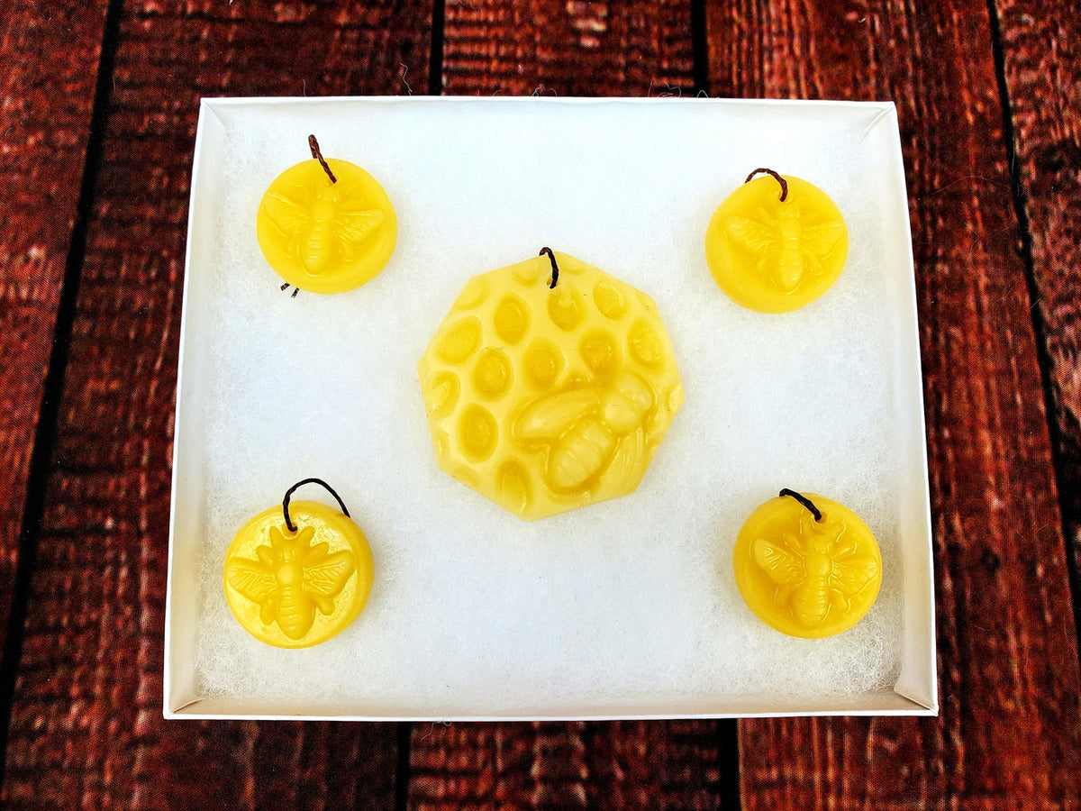 Bee Ornaments (set of 5) -3 Different Styles